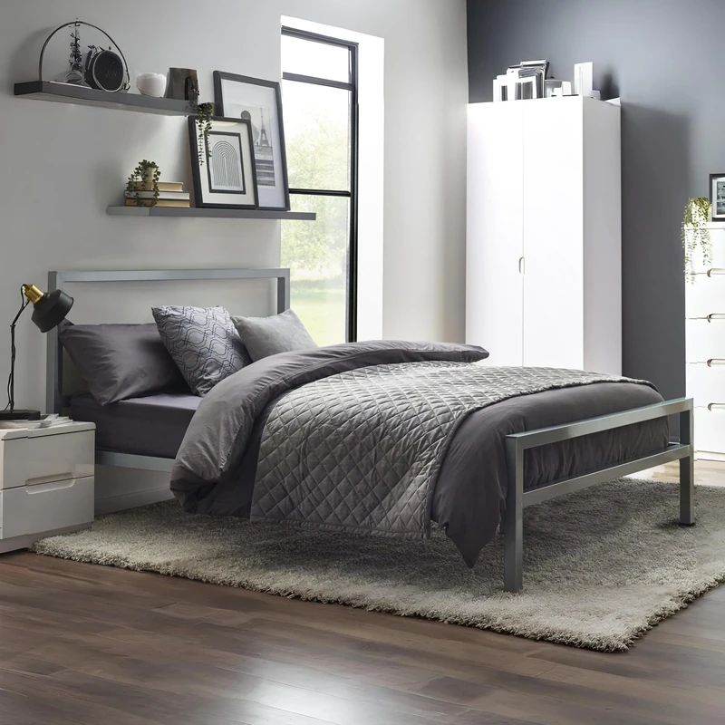 Julian Bowen Soto Metal Bed 90Cm - Silver