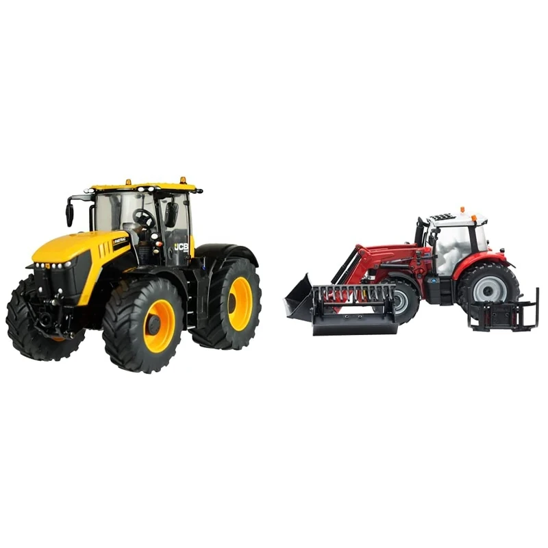 Britains 1:32 JCB 8330 Fastrac Tractor Toy, Collectable Farm Set Toy Tractors for Children & 1:32 Massey Ferguson 6616 Tractor with Front Loader, Farm Set Toy Tractors for Children, 43082A1