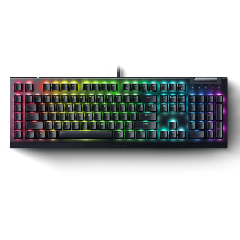 Razer BlackWidow V4 X (Green Switch) - Mechanical Gaming Keyboard with Razer Chroma RGB (Clicky Mechanical Switches, 6 Dedicated Macro Keys, Doubleshot ABS Keycaps) US Layout | Black