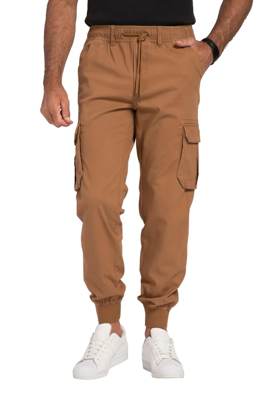 JP 1880 Men's Cargohose Flexnamic, Viele Taschen, Modern Fit Pants, Caramel, XXL