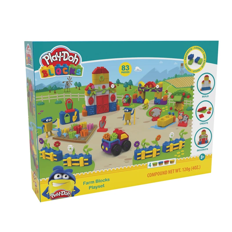 Bildo Blocks Farm Interactive Playset - Animal Moulds & Characters