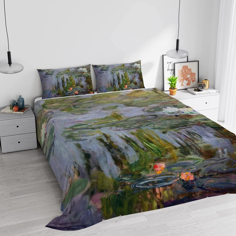 Italian Bed Linen Digital Print 100% Cotton Duvet Cover Set SD-05 Double