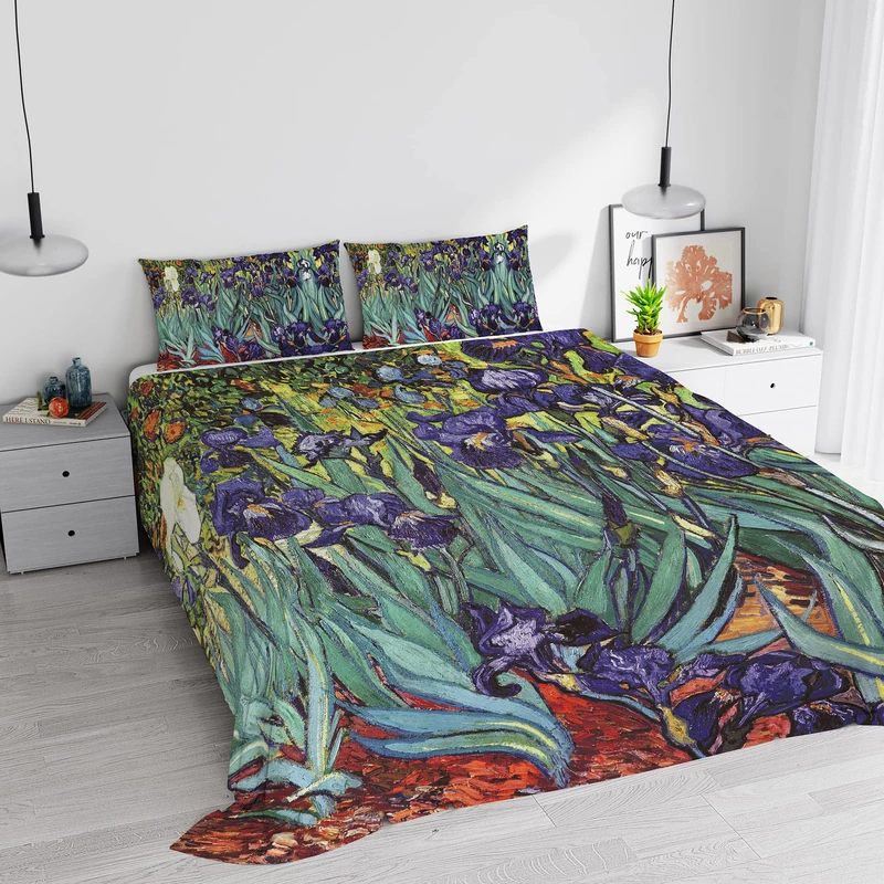 Italian Bed Linen Digital Print 100% Cotton Duvet Cover Set SD-54 Double