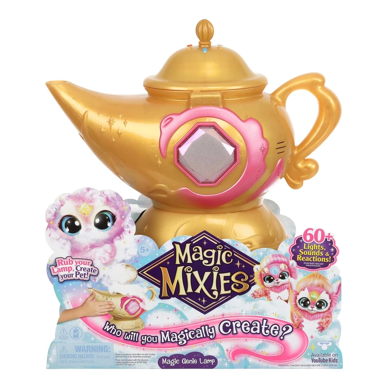 Magic Mixies - Pink Magic Lamp, Interactive Toy, Magic Game with Mixie Genius Doll, with Lights, Sounds and Fog Effects, for Children +5 Years, Famous (MGX09100)