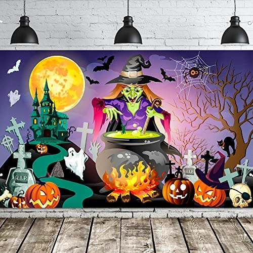 Halloween Decorations Backdrop - Background Banner for Party Wall Decor