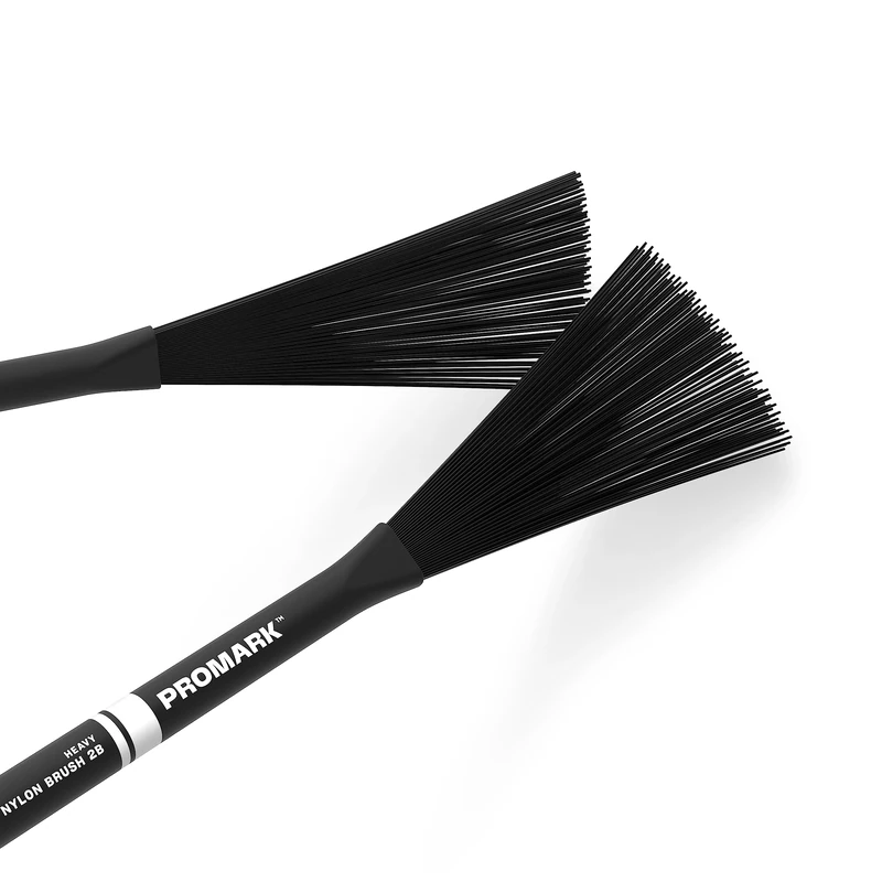 ProMark Heavy Nylon Brush 2B - Black - Jazz Brush - Wire Brush for Snare Drums - Nylon Drum Brush - Image 1