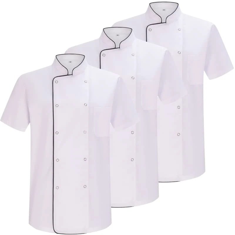 MISEMIYA - Pack 3 Units -CHEF JACKETS GENTLEMAN WITH REFORMED BUTTON - Ref.8421B - 3XL, White 21
