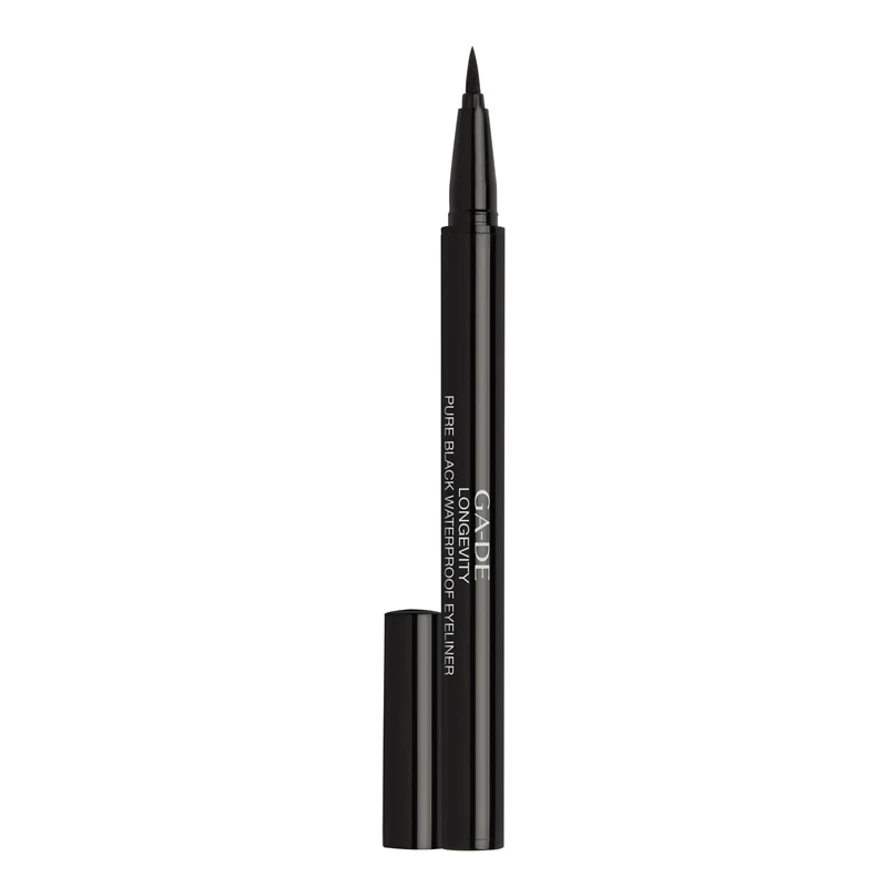GA-DE Longevity Pure Waterproof Eyeliner - Fast-Drying, Liquid,Smudge Proof Eyeliner - Made with Super-Flex Brush for Precise Application - 0.01 oz