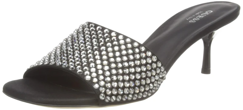 GUESS Women's EUGY Sandal, Black, 7 UK