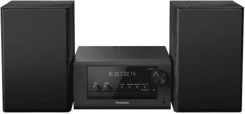 Panasonic SC-PM704EG-K Compact Micro HiFi Stereo System with CD, DAB+/FM Radio, USB and Bluetooth, 80 W Speakers, Bass Control, Black