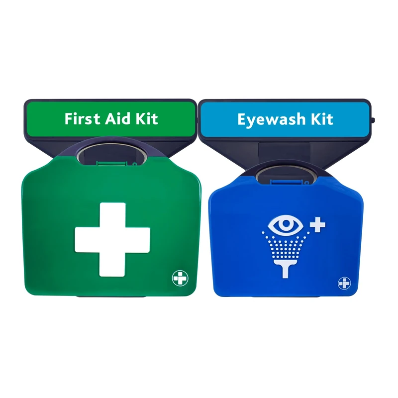 Reliance Medical First Aid Point AuraPoint - 2 Unit Point - HSE 21-50 Person First Aid Kit & Double Eyewash Station - Sustainable, Modular, Space-Saving First Aid Solution for Workplace