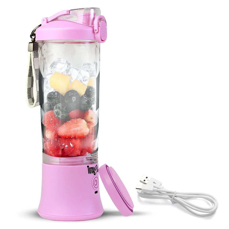 Total Chef Portable Mini USB Blenders Smoothie Maker Cordless Personal Blender 600ml Cup Small Mixer for Protein shake Baby Food Milkshakes Fruit Juice Slushie for Home Office Travel Gym Lilac