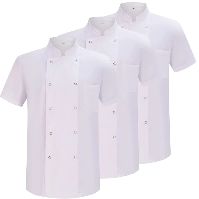 MISEMIYA - Pack 3 Units -CHEF JACKETS GENTLEMAN WITH REFORMED BUTTON - Ref.8421B - XX-Large, White