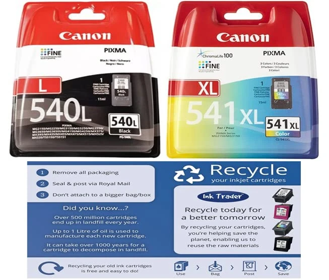 Canon PG-540 L & CL-541 XL Ink Cartridges for PIXMA Printers - Image 1