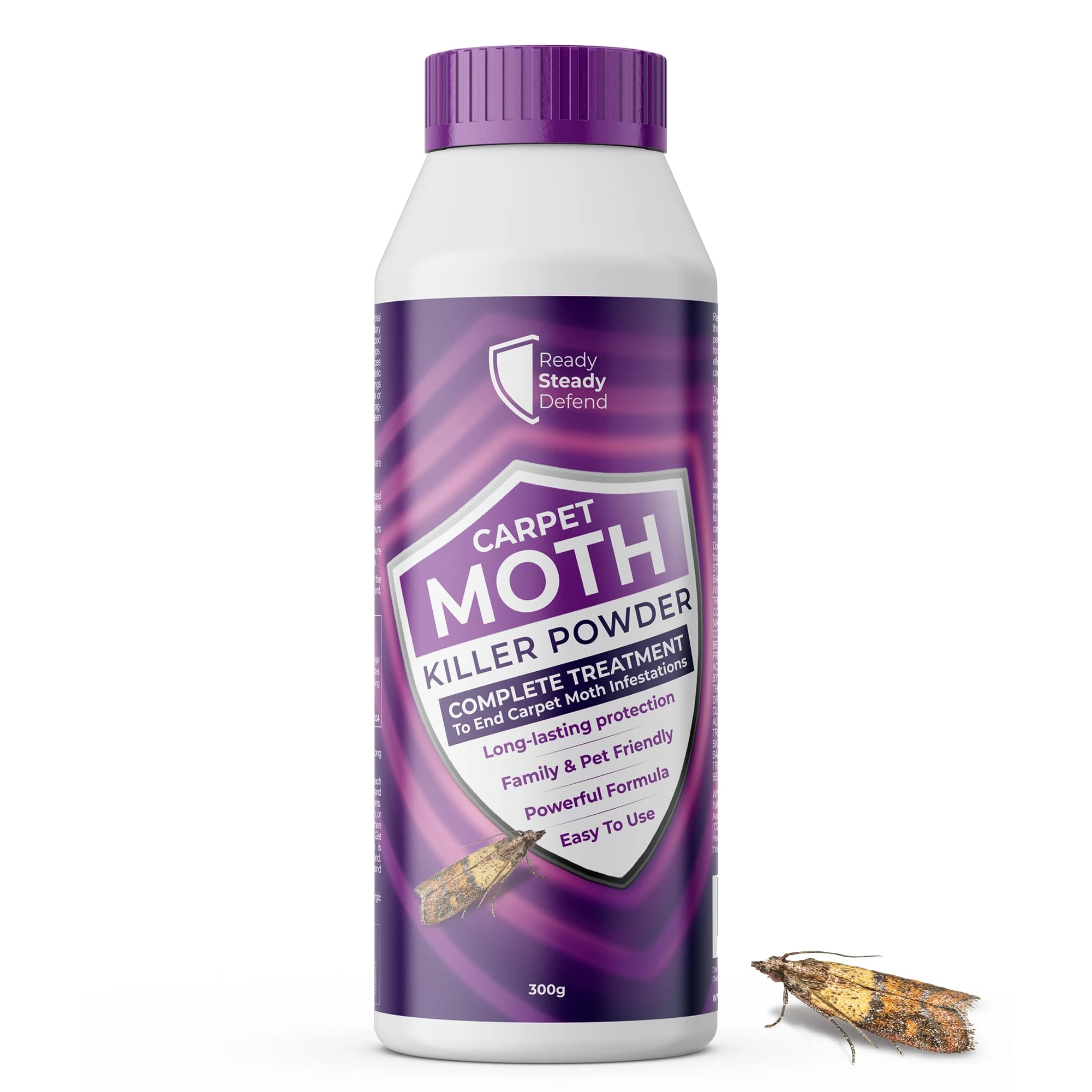 Carpet Moth Killer Powder 300g- Complete Treatment for Infestations, Long-Lasting Protection, Powerful 0.5% Permethrin Formula, Easy to Use for Effective Carpet Care