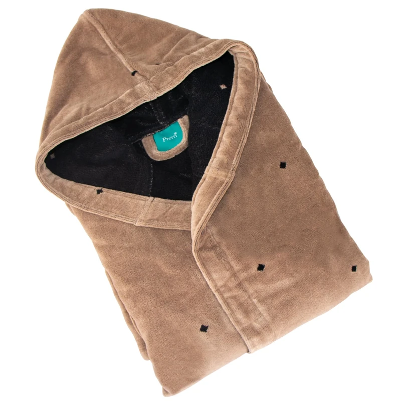 Pretti Leeds Adult Bathrobe, Size L, Beige (Rope)