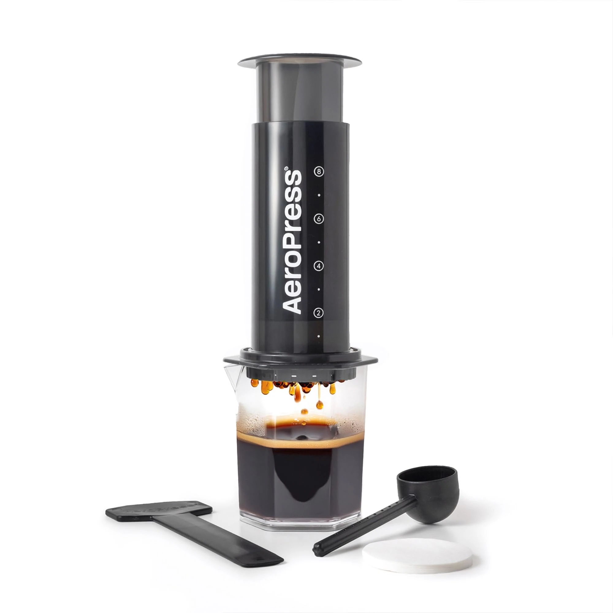 AeroPress XL Coffee Press – 3 in 1 brew method combines French Press, Pourover, Espresso. Full bodied, smooth coffee without grit or bitterness. Small portable coffee maker for camping & travel