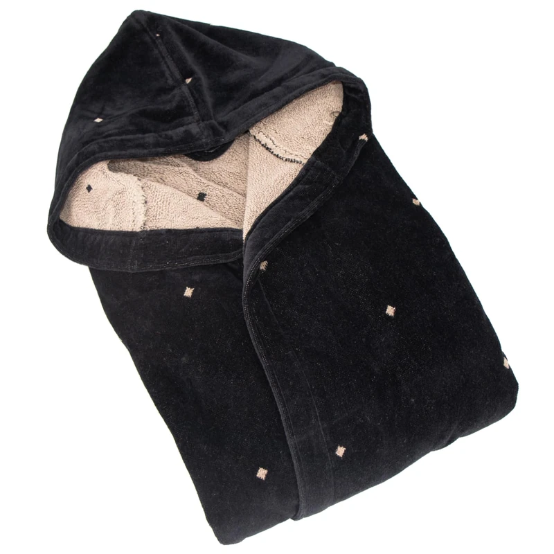 PRETTI Leeds Adult Bathrobe - Hooded Cotton Jacquard - Size M