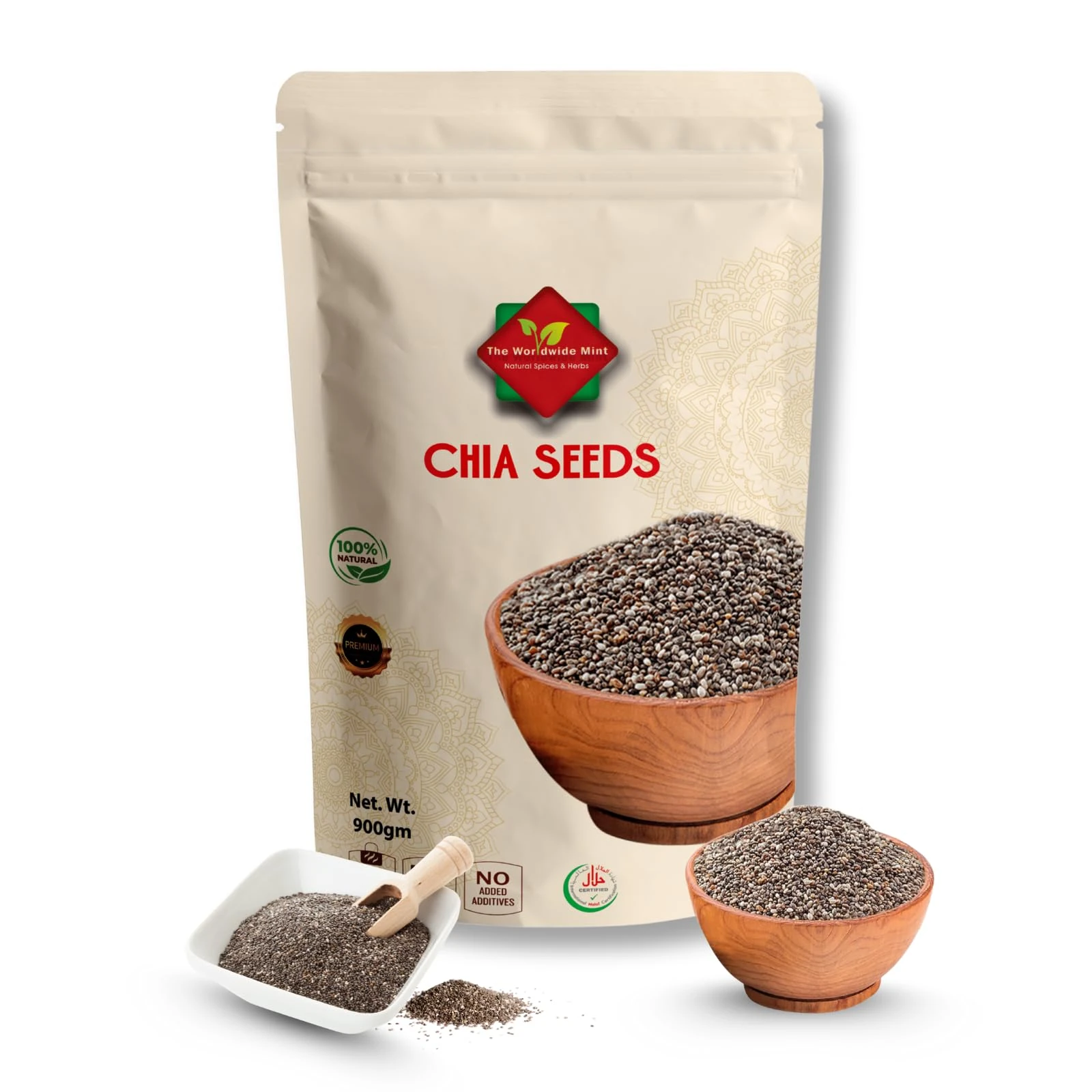 Chia Seeds (900g / 31.75 oz) | Raw Chia Seeds | Pure and Natural | Vegan | Gluten Free | GMO Free | Premium Quality | Source of Fibre | No Additives | Authentic