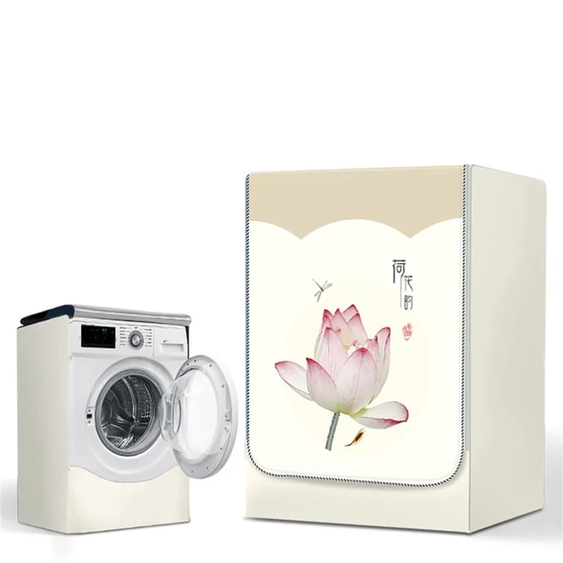 Highdi Washing Machine Cover Waterproof, Washing Machine Covers Indoor with Zipper Sunscreen & Dustproof Washer Protection (Capacity 8~10kg,Ethnic Style 8)