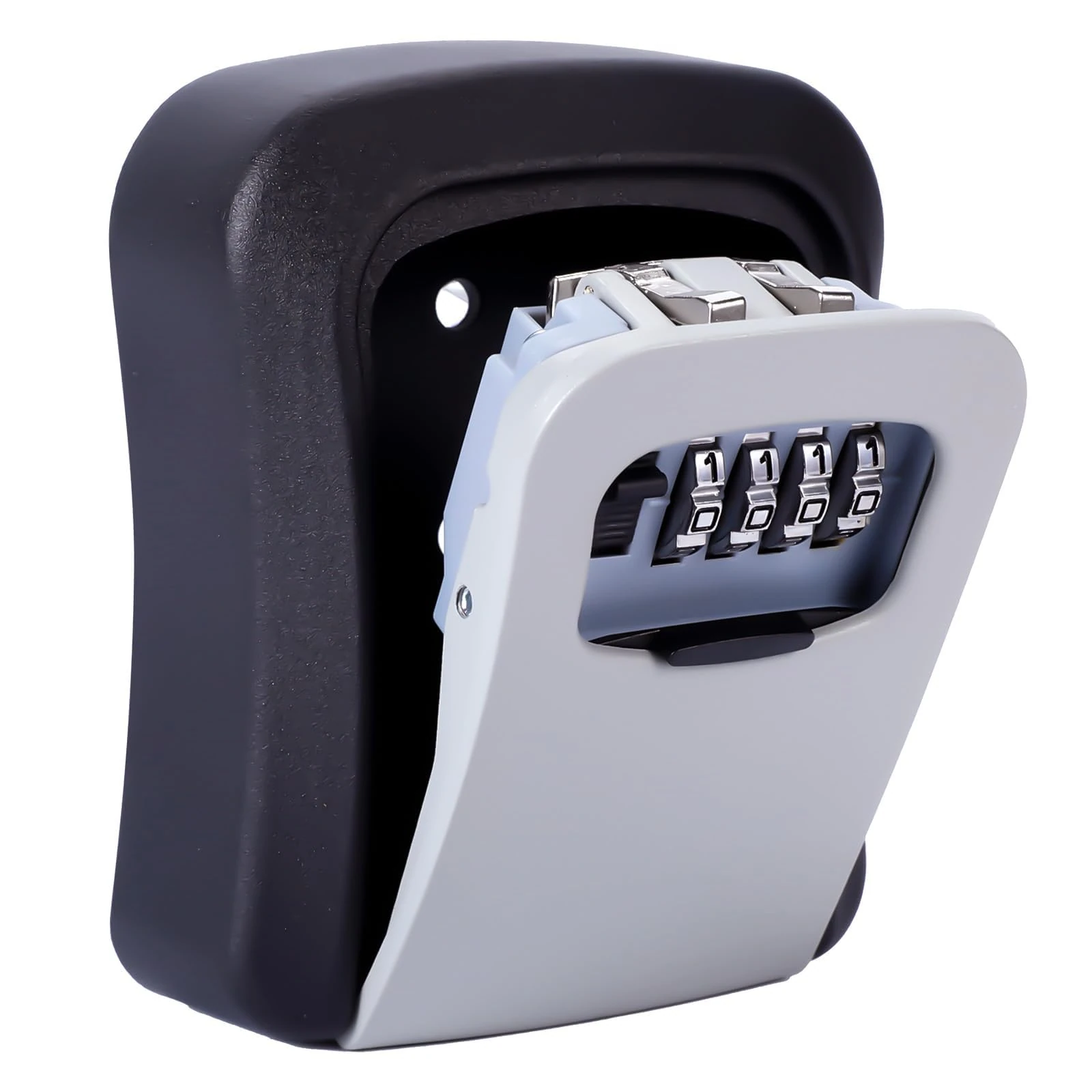 Mitoymia Key Safe Wall Mounted-Key Lock Box with 4 Digit Combination -Key Box to Share Keysafe Outside Police Approved-Lockbox- Key Safe, Gray (H001)