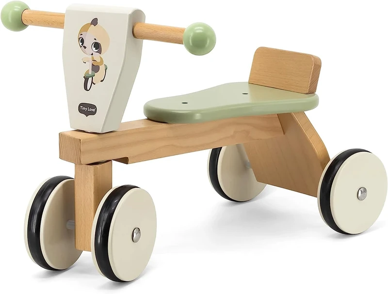 Tiny Love Wooden Baby Trike, Ride On Trike, Baby Balance Bike, Rubber Coated Wheels, Supports Motor Skills, Cognitive Development, Comfortable Natural Design, 18-36 Months, Boho Chic