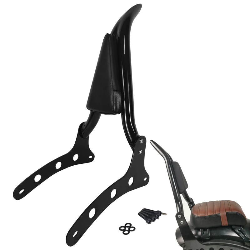 Motorcycle Backrest Sissy Bar Passenger Back Rest Pad Compatible for Indian Scout 2015-2023 Scout Sixty ABS 16-23 (21" Height, Black)(Not for Bobber or Rogue Model)