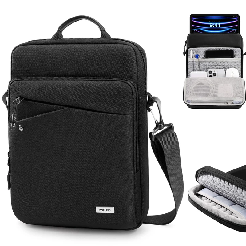 MoKo iPad Sleeve Tablet Bag - 9-11 Inch iPad Carrying Case, 360° Protective iPad Travel Case with Shoulder Strap, Fits iPad 10th 10.9, New iPad Air/Pro 11 inch 2024, iPad Air 5/4th, iPad 9/8th 10.2 - Image 1
