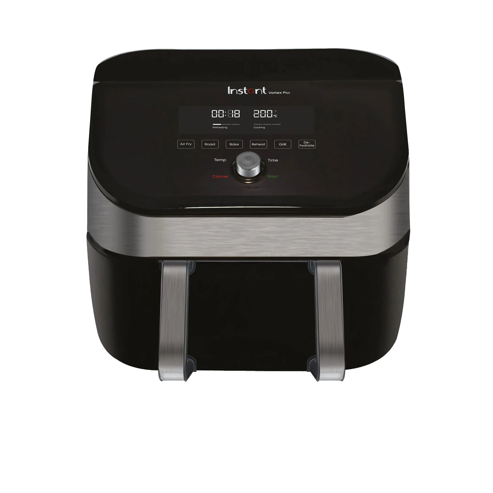 Instant VersaZone Air Fryer comes with XXL Single and Double Air Frying ClearCook Drawers complete with 8 Smart Programmes - Air Fry, Bake, Roast, Grill, Dehydrate, Reheat - Stainless Steel, 8.5L