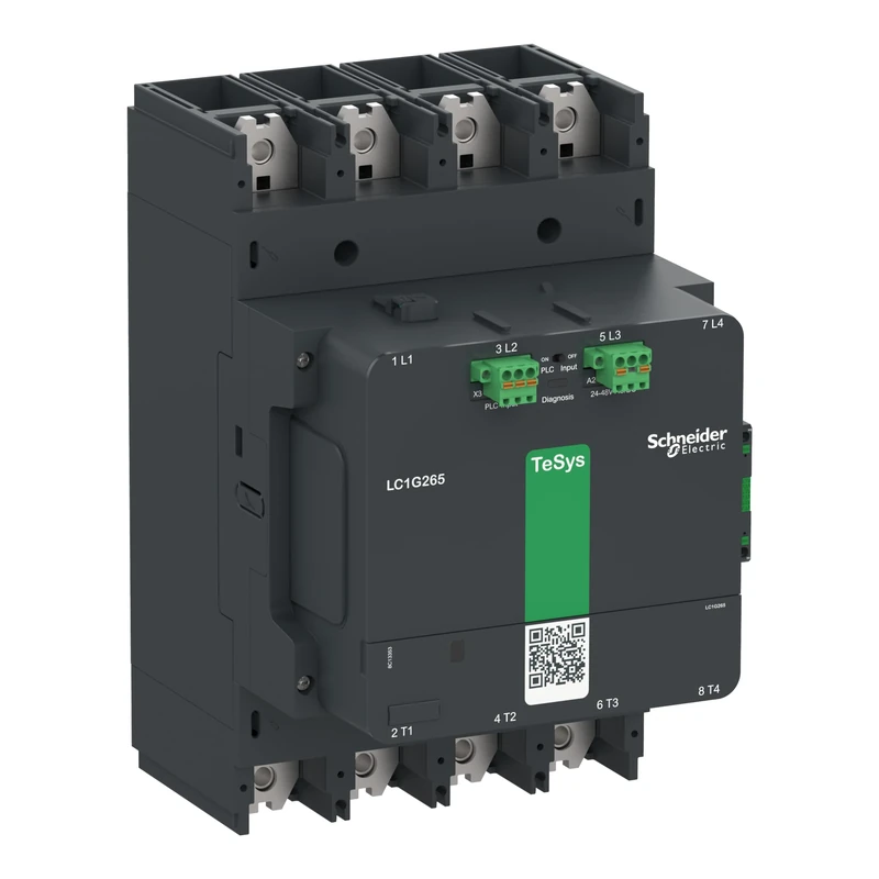 Schneider Electric High power contactor, TeSys Giga, 4 pole (4NO), AC-1 =440V 550A, advanced version, 200…500V wide band AC/DC coil