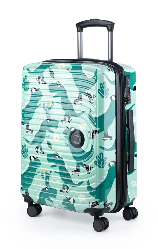 HAUPTSTADTKOFFER - Mitte - Hand Luggage, 2.9 kg child's play, TSA, Hard-Shell Suitcase, trolley with 4 Wheels, Hand Luggage 55 cm, 42 liters, Suitcase motif, DINO SKATER