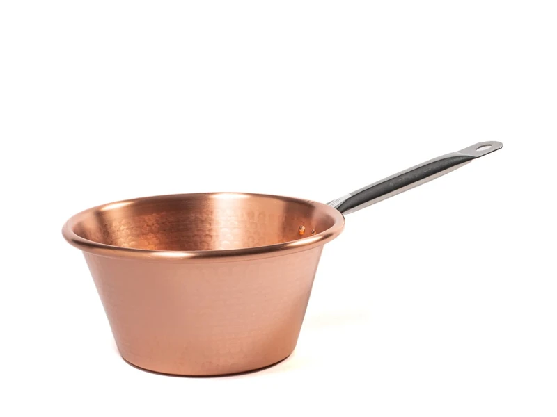 HOME Copper Saucepan, Also Suitable for Induction, Stainless Steel Handle, 26 cm