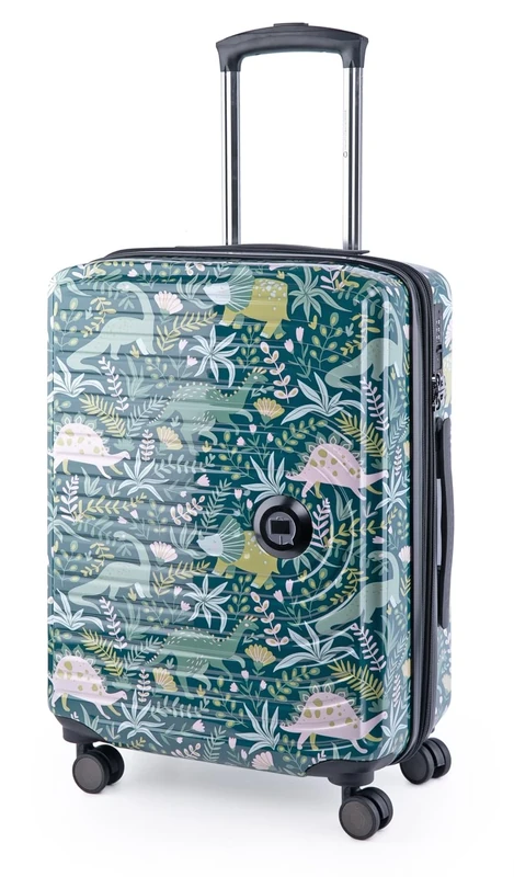 HAUPTSTADTKOFFER - Mitte - Hand Luggage, 2.9 kg child's play, TSA, Hard-Shell Suitcase, trolley with 4 Wheels, Hand Luggage 55 cm, 42 liters, Suitcase motif, DINO FLORAL