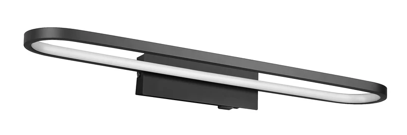 TRIO, Wall Light, Gianni incl. 1 x LED,SMD,22,0 Watt,3000K,2700 Lm. Body: Metal, matt Black L:60 cm, L:15 cm, H:8 cm Switch,Wall Mount,IP44
