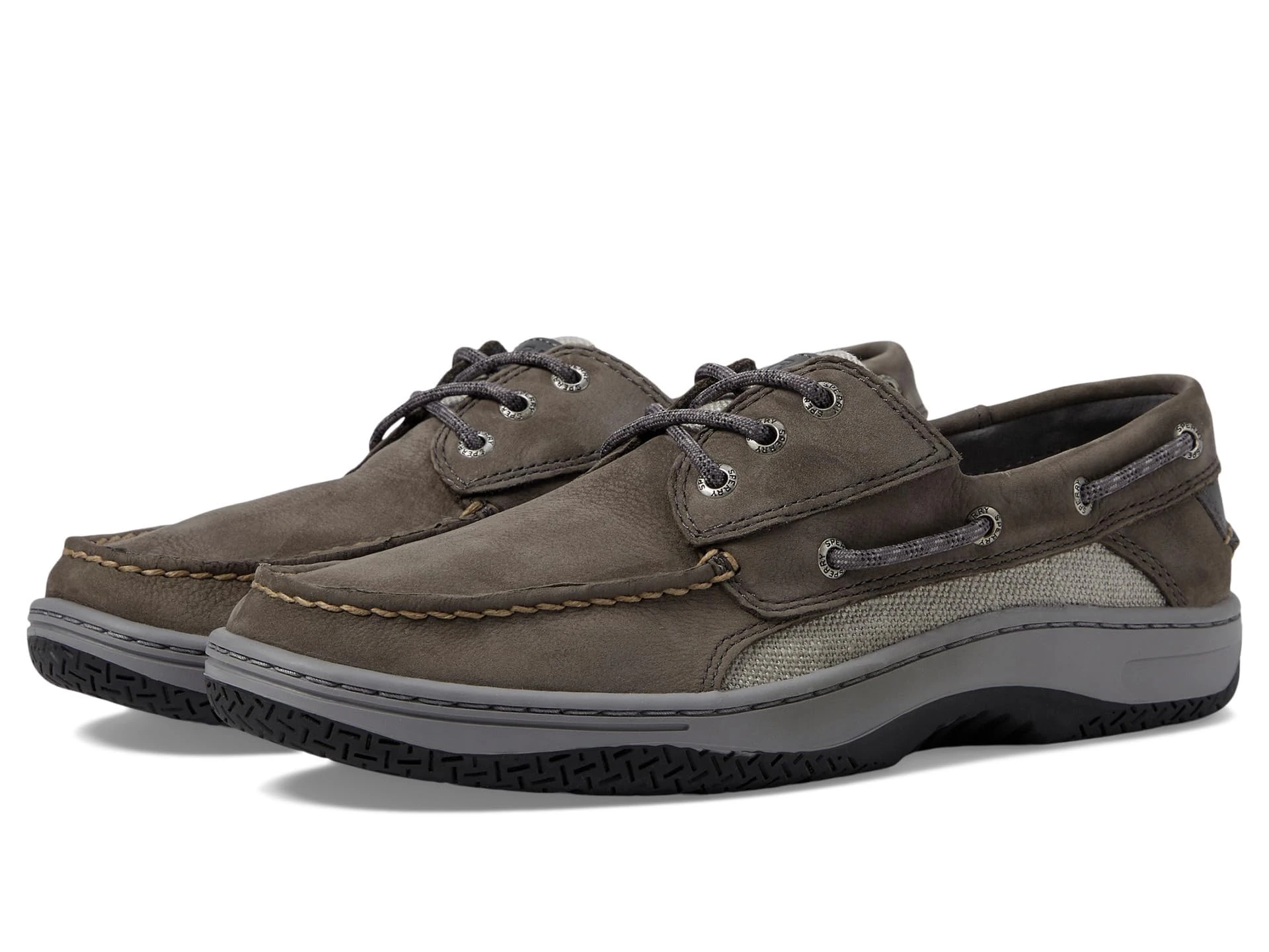 Sperry Women's Billfish 3-Eye Boat Shoe, Grey Nubuck, 12 Wide