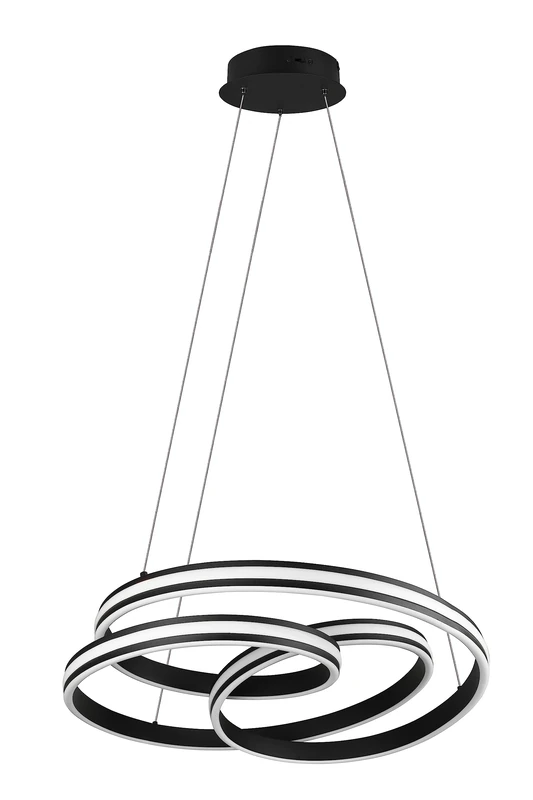 Trio, Pendant light, Nuria incl. 1 x LED,SMD,60,0 Watt,2300+3000+4000K,7200 Lm. Body: Metal, matt black Ø:60 cm, H:150 cm