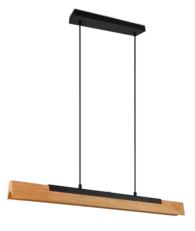 Trio, Pendant light, Kerala incl. 1 x LED,SMD,25,0 Watt,3000K,3000 Lm. Plastic, White, Body: Metal, matt black L:90 cm, L:8 cm, H:150 cm 4-level touch switch,IP20,Height adjustable