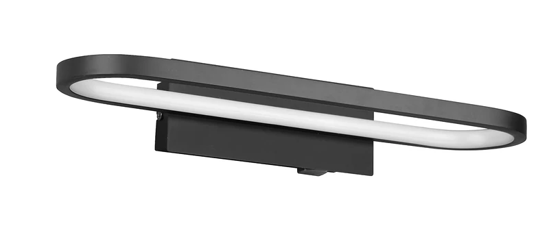 TRIO, Wall Light, Gianni incl. 1 x LED,SMD,17,0 Watt,3000K,1700 Lm. Body: Metal, matt Black L:40 cm, L:14 cm, H:7,5 cm Switch,Wall Mount,IP44