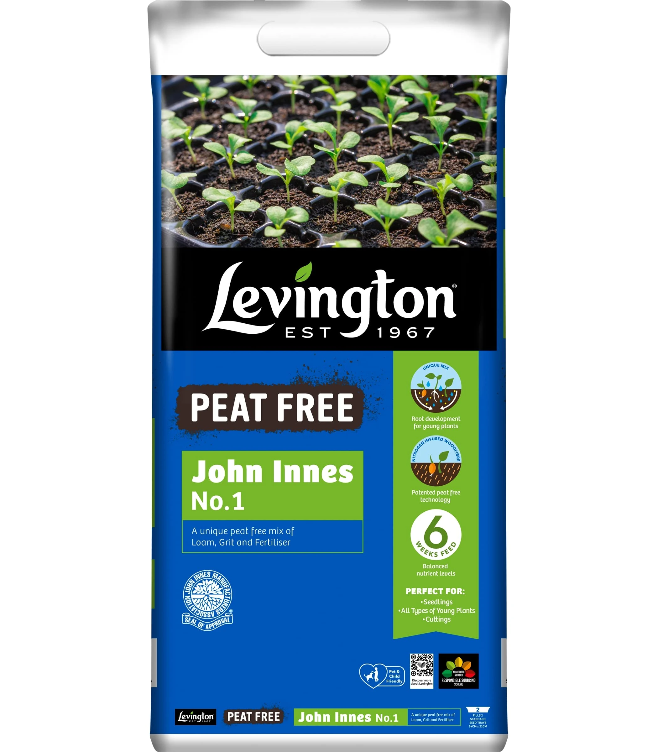 10L Peat Free, Multi Purpose Fertiliser & Soil Mix for Indoor and Outdoor Plants, Ideal for Small to Large Growth