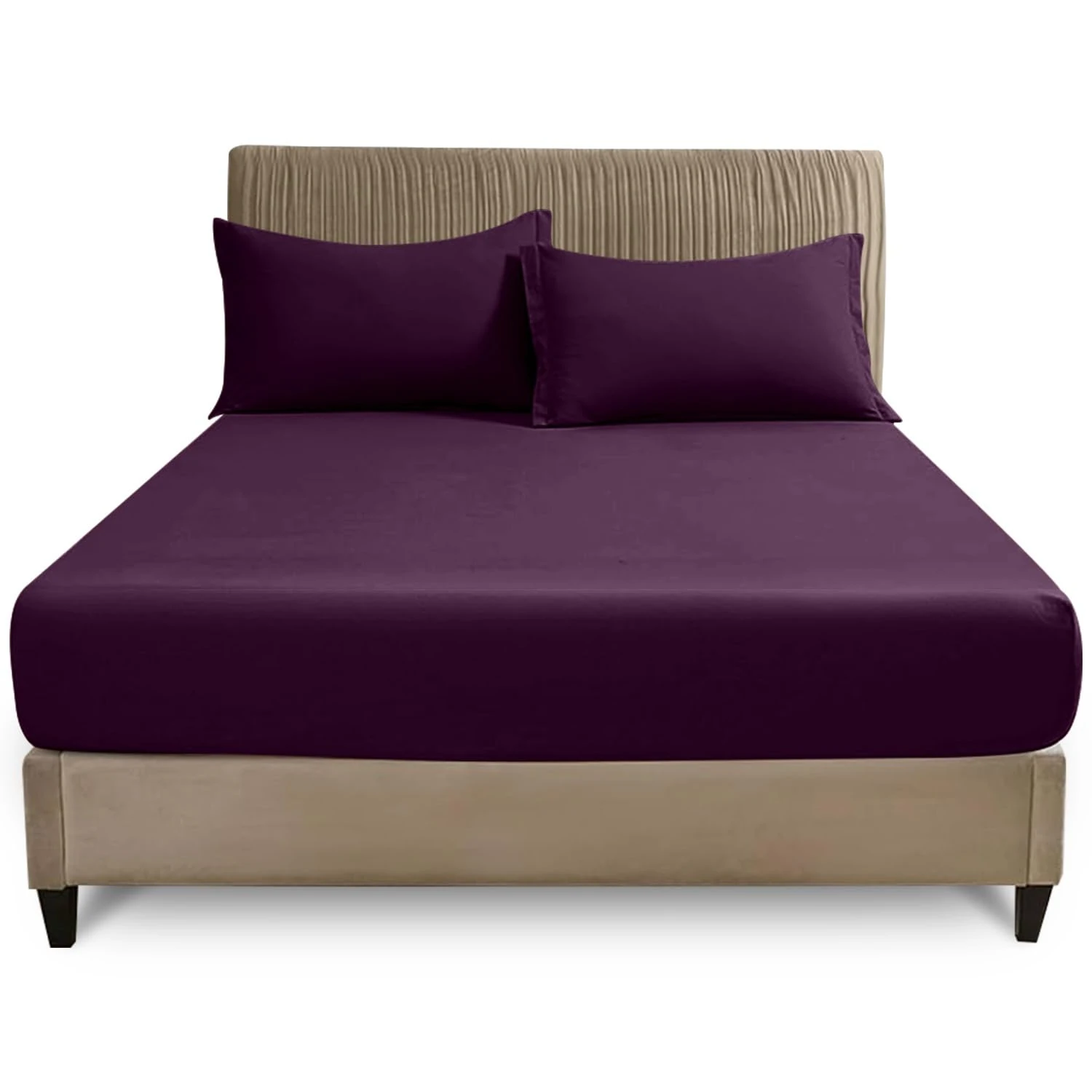 GC GAVENO CAVAILIA 4Ft Fitted Sheets 25 Cm Deep - Easy Care Soft Polycotton Fabric (120x190 cm) - Hypoallergenic & Fade Resistant Fitted Sheet Small Double - Elastic Corner Bottom Sheet, Berry