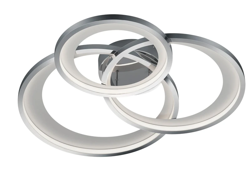 Trio, Ceiling Light, Granada incl. 1 x LED,SMD,36,0 Watt,3000K,4300 Lm. Body: Metal, Chrome L:71.5 cm, W: 63 cm, H: 10.5 cm IP20