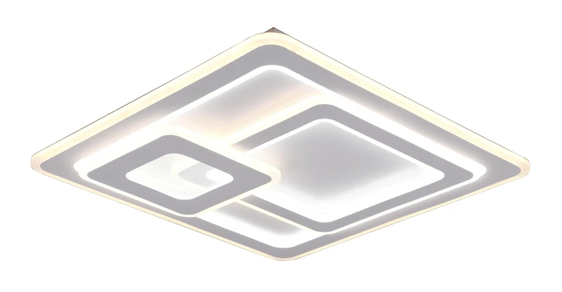 TRIO, Ceiling Light, Mita incl. 1 x LED,SMD,76,0 Watt,2700-6000K,9250 Lm. Body: Metal, matt White L:51.5 cm, L:51.0 cm, H:7 cm