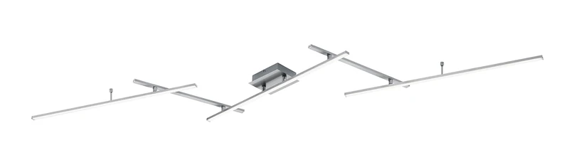 TRIO, Ceiling Light, Arvin incl. 1 x Incandescant,SMD,22,0 Watt,2700-6500K,2600 Lm. incl. 1 x Incandescant,SMD,8,0 Watt, Body: Metal, Matt Nickel L:245 cm, L:50 cm, H:8,5 cm