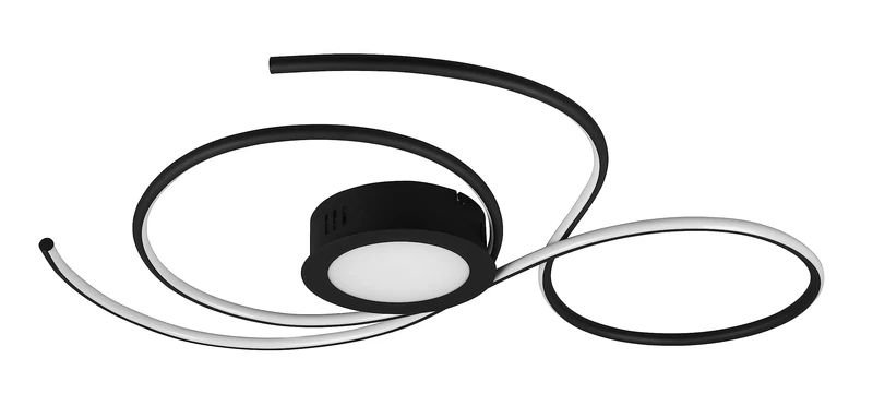 TRIO, Ceiling Light, Jive incl. 1 x LED,SMD,48,0 Watt,2700-6000K,5600 Lm. Plastic, White, Body: Metal, matt Black L:80 cm, L:73 cm, H:7,5 cm