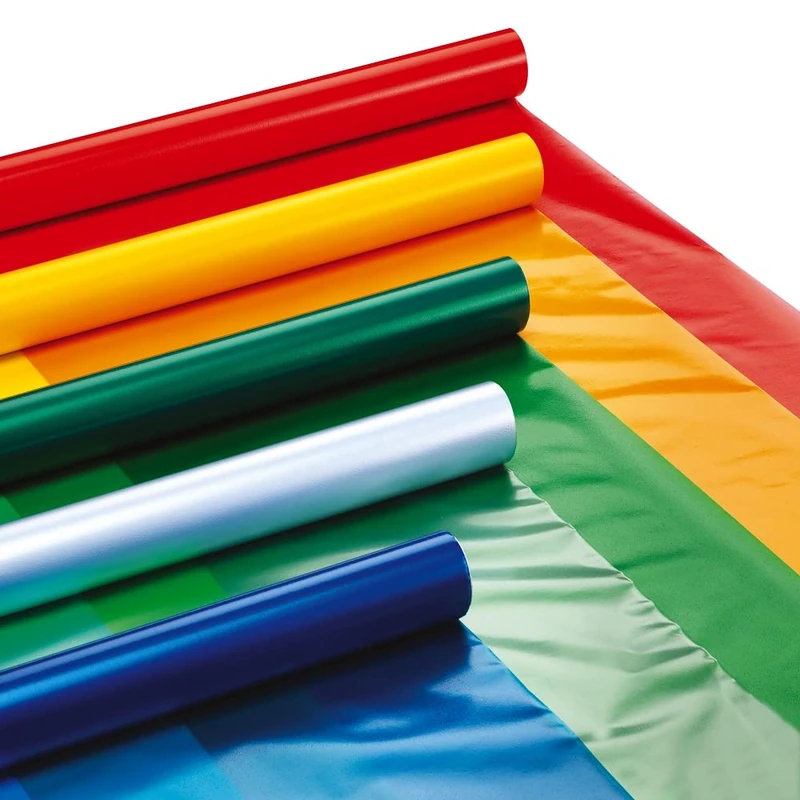 Favorit Pack of 50 Rolls Transparent Polypropylene, Orange Peel Effect in Assorted Colours, Roll 5 m, Height 45 cm, Non Adhesive