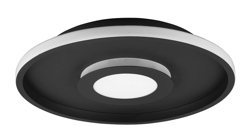 Trio, Ceiling light, Ascari incl. 1 x LED,SMD,35,0 Watt,3000K,4100 Lm. Plastic, White, Body: Metal, matt black Ø:40 cm, H:6.8 cm,IP44,