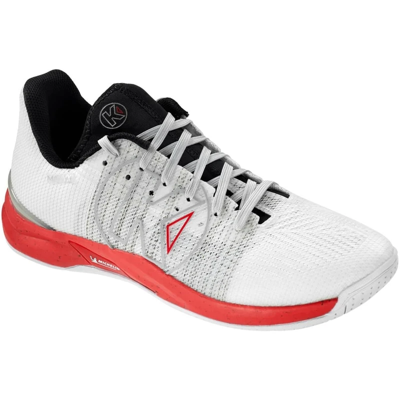 Kempa Unisex Attack One 2.0 Handball Shoes, Trainers, White/Red, 43 EU, White red, 9 UK
