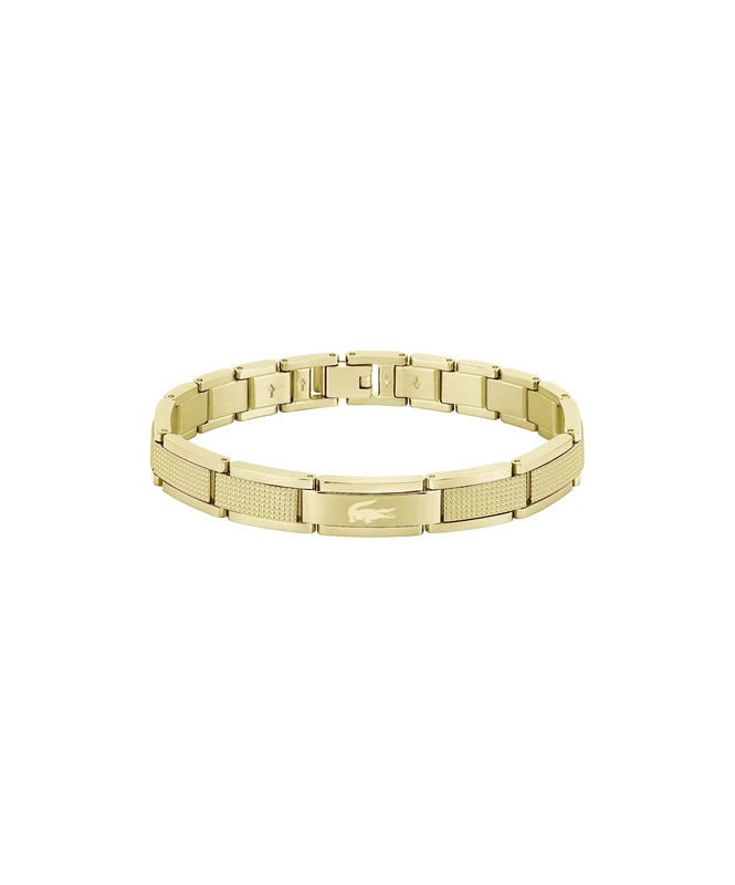 Lacoste Men's STENCIL Collection Link Bracelet in Yellow Gold Embellished with Petit Piqué Pattern - 2040219