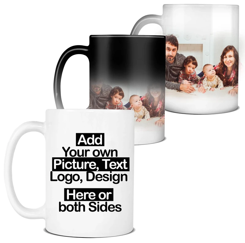 SAMAR Personalized Color Changing Heat Mug - 11oz Custom Photo Cup