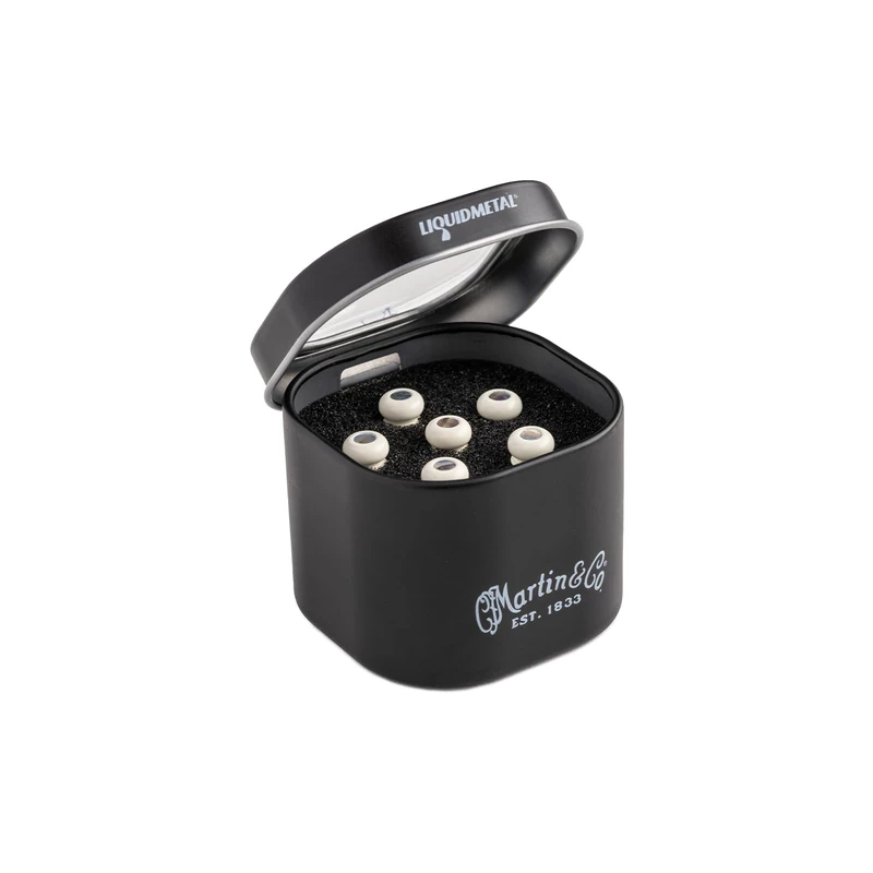 C F Martin Bridge Pins - Liquid Metal - Bone w/Paua - 6 Tin